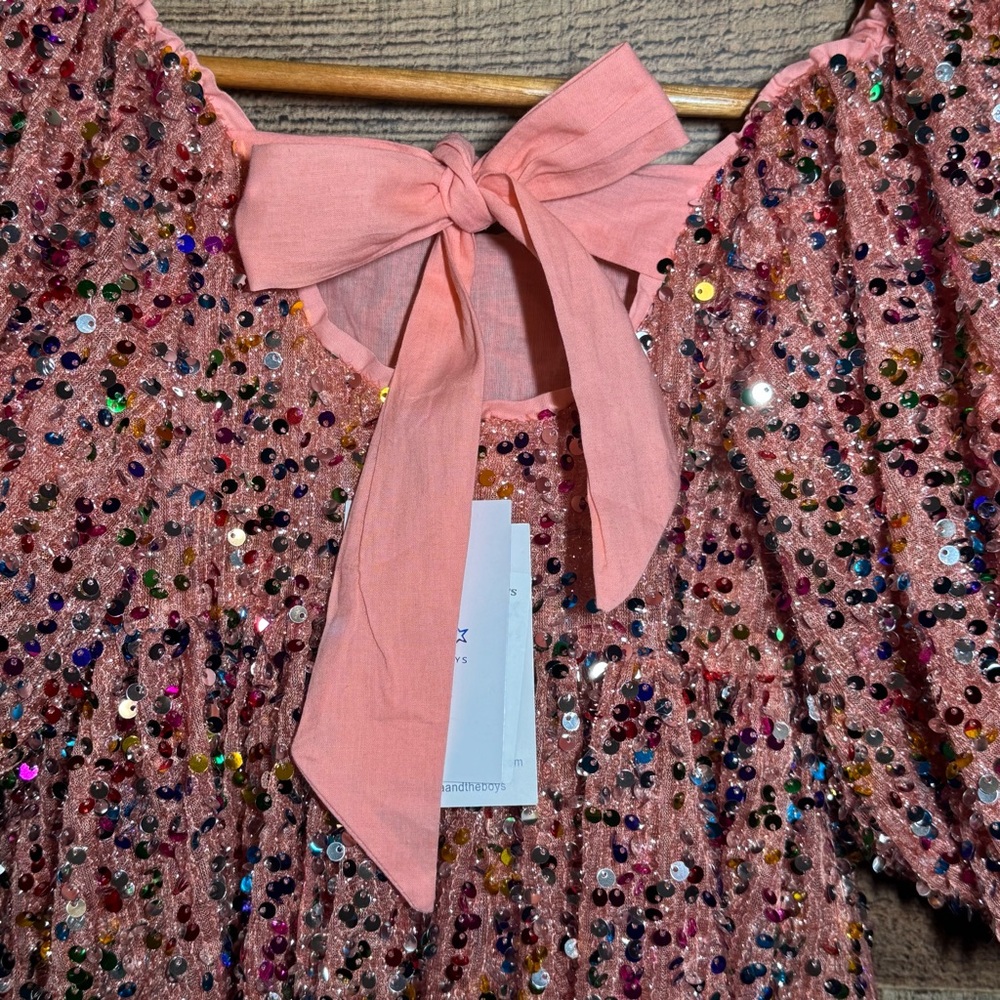 Lola + The Boys Sequin Strawberry Birthday Cake Pink Dress size 4 NWT - Picture 9 of 15